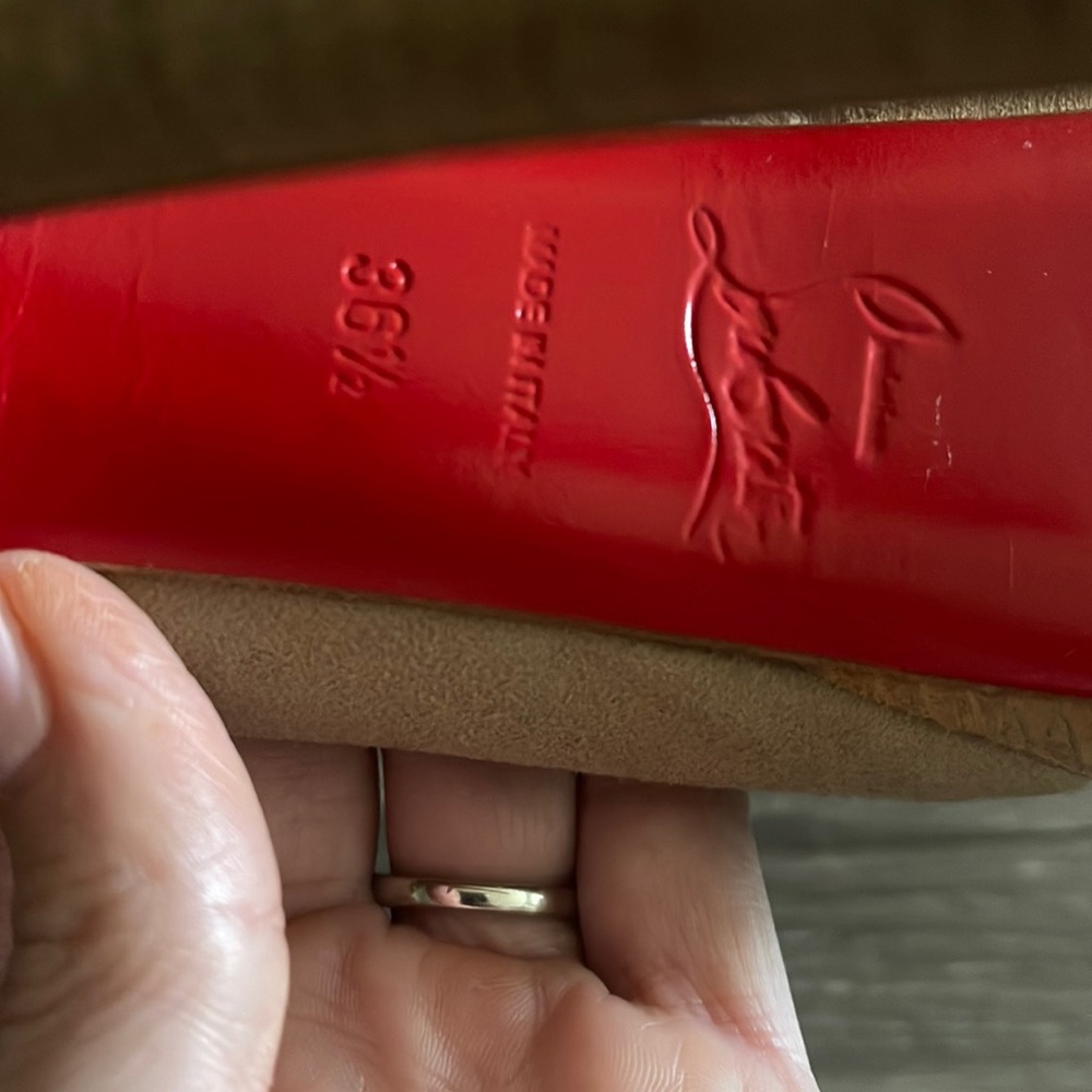 ☀️SOLD☀️Christian Louboutin Mavela Bow Mesh Pump Open Toe Platform Size 36.5 - Picture 10 of 14